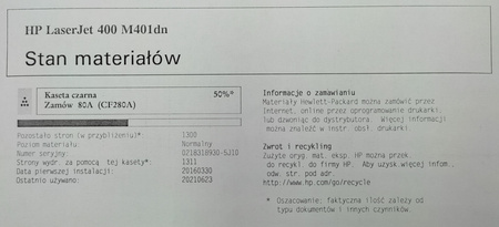 HP LaserJet Pro M401dn | Drukarka laserowa mono A4 | 33 str./min | Duplex | USB